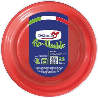 Vaisselle Dessert Réutilisables Rouge De 17 Cm 25 Pièces Plastique Dopla - Fêtes - Publicité Vaisselle Dessert Réutilisables Rouge De 17 Cm 25 Pièces Plastique Dopla - Fêtes - Publicité