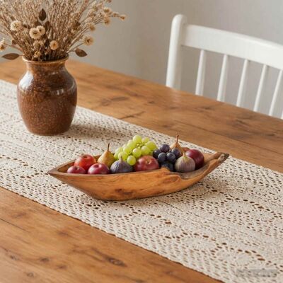 Corbeille À Fruits Jepara Marron Teck 61 X 21 X 11 Cm Vidaxl - Publicité Corbeille À Fruits Jepara Marron Teck 61 X 21 X 11 Cm Vidaxl - Publicité