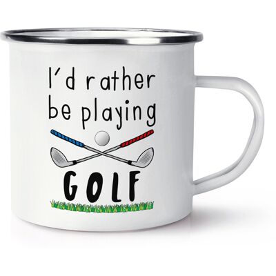 Gift Base I'D Rather Être Jouer Golf Rétro Émail Tasse Drôle Golf De Père Jour Camping - Publicité Gift Base I'D Rather Être Jouer Golf Rétro Émail Tasse Drôle Golf De Père Jour Camping - Publicité