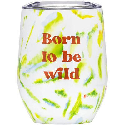 About Face Design BORN TO BE WILD Tie Dye Verre à vin à double paroi isolé sous vide - Publicité About Face Design BORN TO BE WILD Tie Dye Verre à vin à double paroi isolé sous vide - Publicité