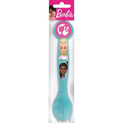 Barbie - Couverts plastique - Bleu clair - Barbie - Ensemble de couverts - Publicité Barbie - Couverts plastique - Bleu clair - Barbie - Ensemble de couverts - Publicité