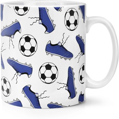 Gift Base Mug Tasse 10oz Avec Un Motif Bleu De Football - Ballon De Soccer Drôle - Publicité Gift Base Mug Tasse 10oz Avec Un Motif Bleu De Football - Ballon De Soccer Drôle - Publicité