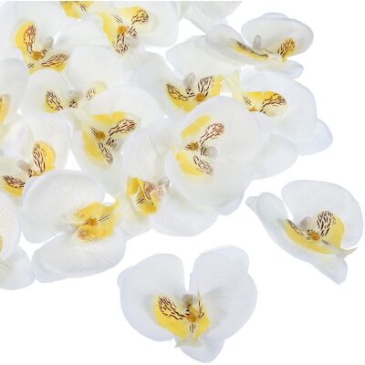 Uxcell 2.8\" 40 Pack Soie Phalaenopsis Faux Papillon Orchidée Têtes Fabrication, Blanc - Publicité Uxcell 2.8\" 40 Pack Soie Phalaenopsis Faux Papillon Orchidée Têtes Fabrication, Blanc - Publicité