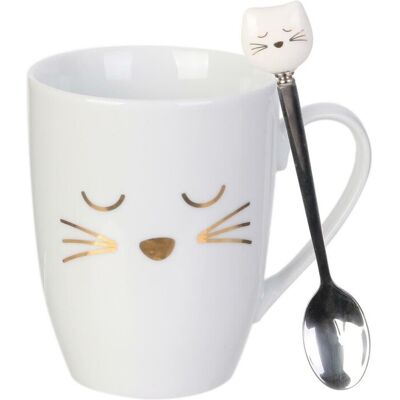 Sans Marque Mug Chaton Avec Cuillère 350 Ml - Publicité Sans Marque Mug Chaton Avec Cuillère 350 Ml - Publicité