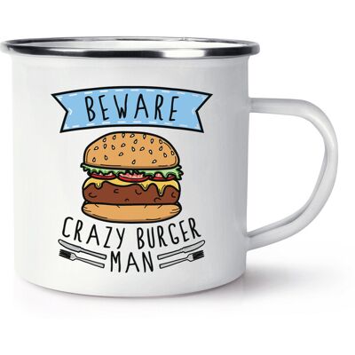 Gift Base Attention Homme Du Burger Fou Tasse En Émail Fast Food Blague Drôle - Publicité Gift Base Attention Homme Du Burger Fou Tasse En Émail Fast Food Blague Drôle - Publicité