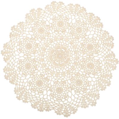 Uxcell Tissu Sous-Verres, 1pcs 16\" - Coton Tissé Crochet Broderie Tasse Tapis (Beige) - Publicité Uxcell Tissu Sous-Verres, 1pcs 16\" - Coton Tissé Crochet Broderie Tasse Tapis (Beige) - Publicité