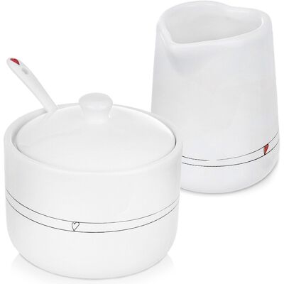 Sans Marque Sucrier Et Crémier En Céramique Heart 300 Ml / 120 Ml 2 Pièces. Publicité Sans Marque Sucrier Et Crémier En Céramique Heart 300 Ml / 120 Ml 2 Pièces. Publicité