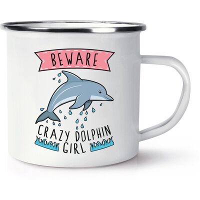 Gift Base Mug En Émail De Fille Dauphin Folle Animal Blague Animal Drôle Fille - Publicité Gift Base Mug En Émail De Fille Dauphin Folle Animal Blague Animal Drôle Fille - Publicité
