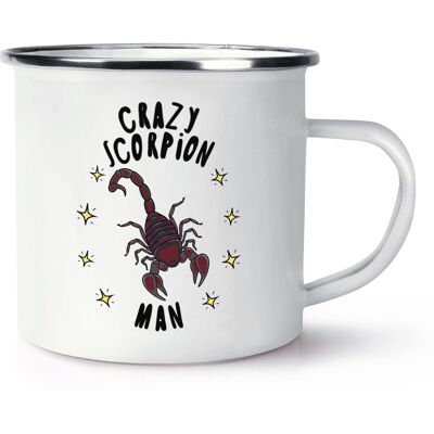Gift Base Fou Scorpion Homme Stars Rétro Émail Tasse - Drôle Animal - Publicité Gift Base Fou Scorpion Homme Stars Rétro Émail Tasse - Drôle Animal - Publicité