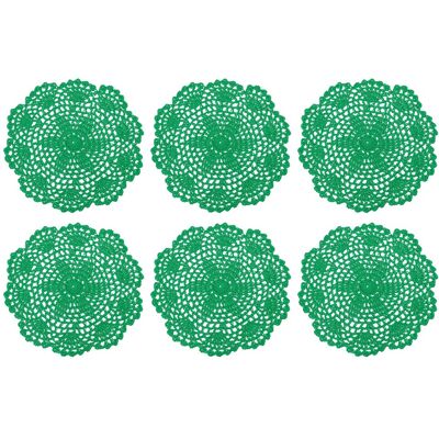 Uxcell 6 Pièces Dessous De Verre En Coton Crocheté Main, 8 Pouces - Pour Noël Vert - Publicité Uxcell 6 Pièces Dessous De Verre En Coton Crocheté Main, 8 Pouces - Pour Noël Vert - Publicité