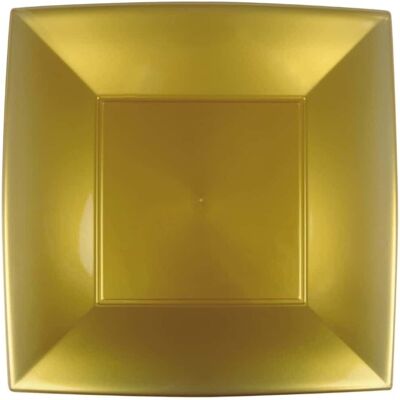 Sous Assiettes Plates Nice Or Carrés 29x29 Cm Lot 12 Gold Plast - Publicité Sous Assiettes Plates Nice Or Carrés 29x29 Cm Lot 12 Gold Plast - Publicité