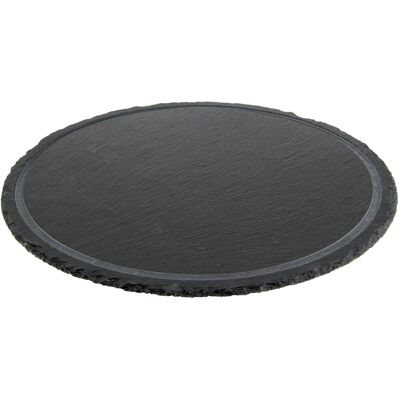 Ilsa Pièce Tonde En Ardoise Naturelle Ø 33 Cm Noir Lisse Vassoio À Gorge - Publicité Ilsa Pièce Tonde En Ardoise Naturelle Ø 33 Cm Noir Lisse Vassoio À Gorge - Publicité
