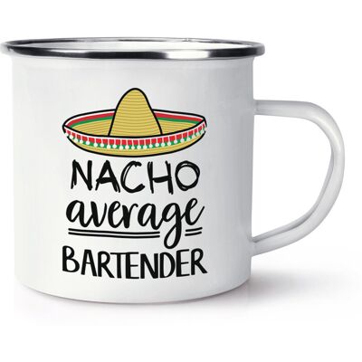 Gift Base Mug En Émail Nacho Average Bartender Le Meilleur Du Monde Préféré Drôle Génial - Publicité Gift Base Mug En Émail Nacho Average Bartender Le Meilleur Du Monde Préféré Drôle Génial - Publicité