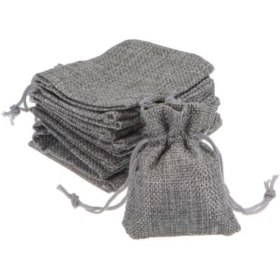 Uxcell 10pcs Petit Double Cordon Serrage 2.8\" X 3.5\" Coton Toile Jute Pochette Gris - Publicité Uxcell 10pcs Petit Double Cordon Serrage 2.8\" X 3.5\" Coton Toile Jute Pochette Gris - Publicité