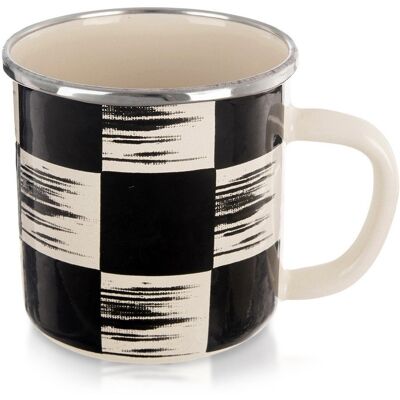 Sans Marque Mug Émaillé Damier 400 Ml - Publicité Sans Marque Mug Émaillé Damier 400 Ml - Publicité