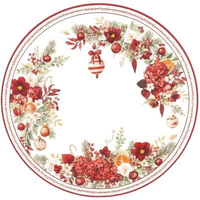 Sous-Plateaux Rouges Bouquet De Noël En Carton Ø 33 Cm 6pz - Givi - Noël - Publicité Sous-Plateaux Rouges Bouquet De Noël En Carton Ø 33 Cm 6pz - Givi - Noël - Publicité