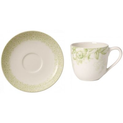 Villeroy & Boch Floreana Green Vert Blanc Tasse Espresso C / Soucoupe Set 6 - Publicité Villeroy & Boch Floreana Green Vert Blanc Tasse Espresso C / Soucoupe Set 6 - Publicité