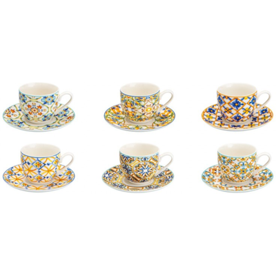 Brandani Tasse À Café Medicea Ensemble De 6 Pièces En Porcelaine - Publicité Brandani Tasse À Café Medicea Ensemble De 6 Pièces En Porcelaine - Publicité