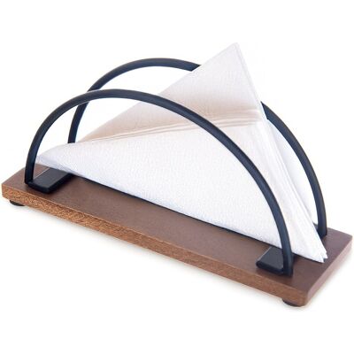 Sans Marque Porte-Serviettes En Bois Et Métal Noir Radka 16x5x8 Cm - Publicité Sans Marque Porte-Serviettes En Bois Et Métal Noir Radka 16x5x8 Cm - Publicité