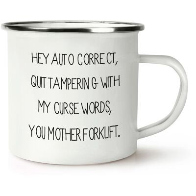 Gift Base Auto Corriger Rétro Émail Tasse - Grossier Citation Drôle - Publicité Gift Base Auto Corriger Rétro Émail Tasse - Grossier Citation Drôle - Publicité