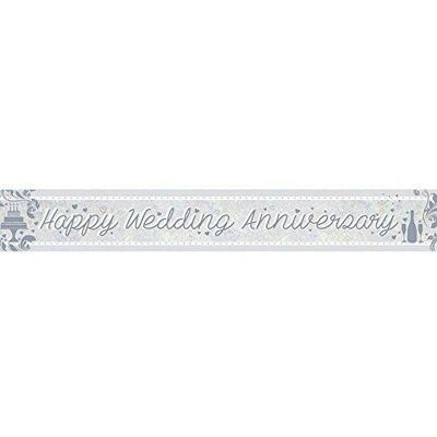 Bannière En Holographique Argenté Happy Anniversary 2,7 M Amscan 9900041 - Publicité Bannière En Holographique Argenté Happy Anniversary 2,7 M Amscan 9900041 - Publicité