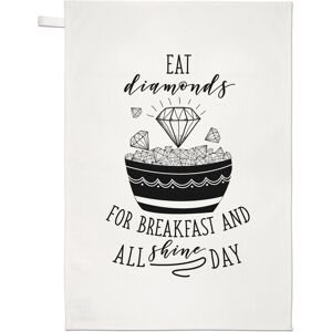 Gift Base Manger Diamants Pour Petit Déjeuner Torchon Plat Tissu - Inspirant Citation - Publicité Gift Base Manger Diamants Pour Petit Déjeuner Torchon Plat Tissu - Inspirant Citation - Publicité