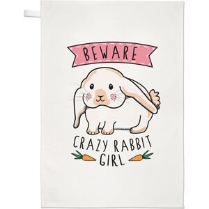 Gift Base Attention Fou Lapin Fille Thé Serviette Plat Tissu - Drôle Lapin Animal - Publicité Gift Base Attention Fou Lapin Fille Thé Serviette Plat Tissu - Drôle Lapin Animal - Publicité