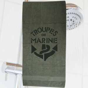Serviette De Toilette Kaki Troupes De Marine 100*50 100% Coton Tdm Marsouins - Publicité Serviette De Toilette Kaki Troupes De Marine 100*50 100% Coton Tdm Marsouins - Publicité