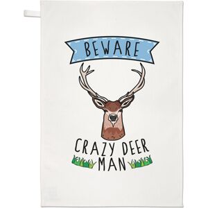 Gift Base Avertir L'Homme Cerf Fou Serviette De Thé Chiffon À Vaisselle - Drôle - Publicité Gift Base Avertir L'Homme Cerf Fou Serviette De Thé Chiffon À Vaisselle - Drôle - Publicité