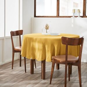 No Brand Nappe Ronde 180 Cm Gaze De Coton Unie Gaïa Safran - Publicité No Brand Nappe Ronde 180 Cm Gaze De Coton Unie Gaïa Safran - Publicité