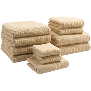 Beliani Atai - Ensemble de serviettes en coton beige - Publicité Beliani Atai - Ensemble de serviettes en coton beige - Publicité