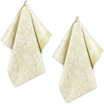 Lot De 2 Torchons De Cuisine En Coton Zwoltex Crocus, Vert, 50 X 70 Cm - Publicité Lot De 2 Torchons De Cuisine En Coton Zwoltex Crocus, Vert, 50 X 70 Cm - Publicité