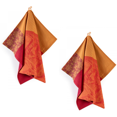 Lot De 2 Torchons De Cuisine Zwoltex Tosca Rouges 50x70 - Publicité Lot De 2 Torchons De Cuisine Zwoltex Tosca Rouges 50x70 - Publicité