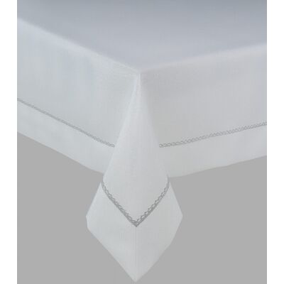 Sans Marque Chemin De Table 50x100 Cm, Guipure Blanc Argenté Avec Éléments Argentés - Publicité Sans Marque Chemin De Table 50x100 Cm, Guipure Blanc Argenté Avec Éléments Argentés - Publicité