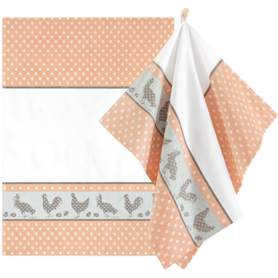 Torchon De Cuisine Zwoltex Folk En Coton Égyptien, Saumon, 200 G, 50 X 70 Cm - Publicité Torchon De Cuisine Zwoltex Folk En Coton Égyptien, Saumon, 200 G, 50 X 70 Cm - Publicité