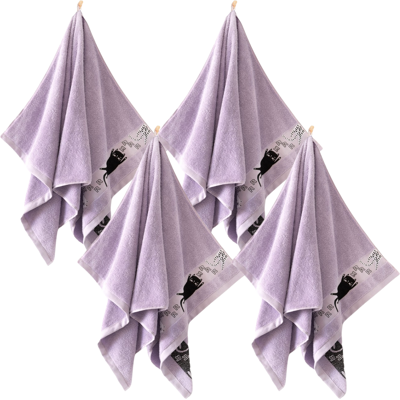 Serviette De Bain Zwoltex Cats En Coton Égyptien Violet 400 G 70 X 130 Cm X 4 - Publicité Serviette De Bain Zwoltex Cats En Coton Égyptien Violet 400 G 70 X 130 Cm X 4 - Publicité