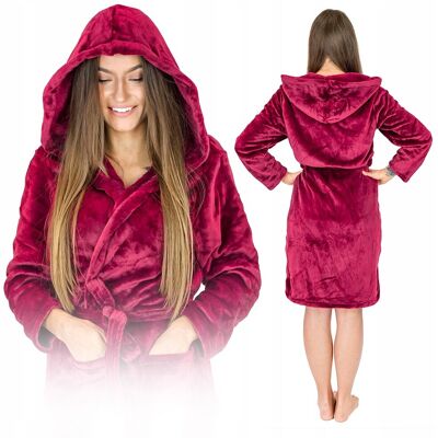 Sans Marque Peignoir Bordeaux Mixte À Capuche Taille M - Publicité Sans Marque Peignoir Bordeaux Mixte À Capuche Taille M - Publicité