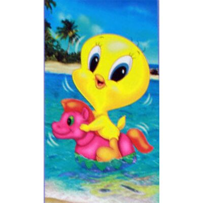 Serviette De Plage Enfant Bassetti Kids Warner Bros Baby Sitting Plage Titi - Publicité Serviette De Plage Enfant Bassetti Kids Warner Bros Baby Sitting Plage Titi - Publicité