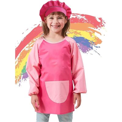 Sans Marque Tablier De Peinture De Protection Avec Chapeau Rose Imperméable 7-11 Ans - Publicité Sans Marque Tablier De Peinture De Protection Avec Chapeau Rose Imperméable 7-11 Ans - Publicité