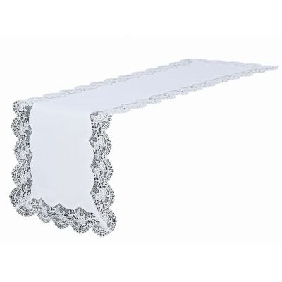 Sans Marque Chemin De Table Carré Blanc Rosse 85x85 Avec Dentelle Rose - Publicité Sans Marque Chemin De Table Carré Blanc Rosse 85x85 Avec Dentelle Rose - Publicité
