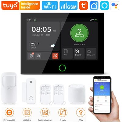 1327 Kit D'Alarme Anti-Intrusion Domestique Intelligent Tuya Wifi Avec Carte Sim 4g - Publicité 1327 Kit D'Alarme Anti-Intrusion Domestique Intelligent Tuya Wifi Avec Carte Sim 4g - Publicité