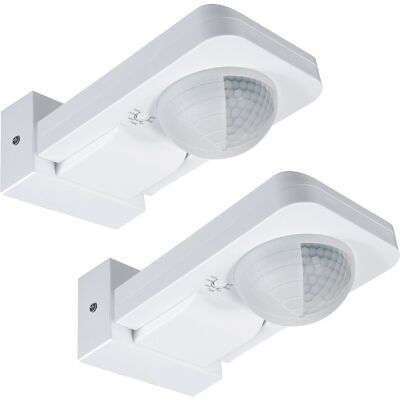 Maclean 2x Détecteur De Mouvement Capteur Extérieur Infrarouge Pir 2000w Ip65 Blanc - Publicité Maclean 2x Détecteur De Mouvement Capteur Extérieur Infrarouge Pir 2000w Ip65 Blanc - Publicité