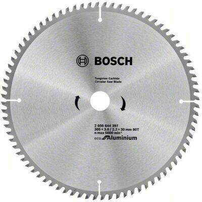 Lame de Scie Eco Aluminium Bosch - 80 Dents - 305x30,5 cm - Pour aluminium - Publicité Lame de Scie Eco Aluminium Bosch - 80 Dents - 305x30,5 cm - Pour aluminium - Publicité