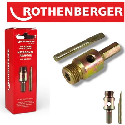 Adaptateur De Mandrin Bsp 1/2' Rothenberger Pour Perceuse À Noyau Diamant 89012 - Publicité Adaptateur De Mandrin Bsp 1/2' Rothenberger Pour Perceuse À Noyau Diamant 89012 - Publicité