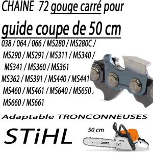 Chaine Adapté Pour Stihl Gouge Carré 72 Maillons 3/8 Coupe 50 Liste Sur Photo - Publicité Chaine Adapté Pour Stihl Gouge Carré 72 Maillons 3/8 Coupe 50 Liste Sur Photo - Publicité