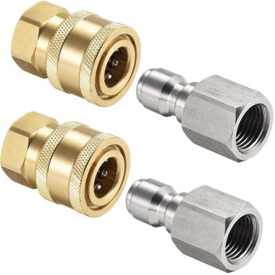 Uxcell Tuyau Laiton Raccords G1/4 Femelle Connecteurs Adaptateur Dérapide Kit 2pcs - Publicité Uxcell Tuyau Laiton Raccords G1/4 Femelle Connecteurs Adaptateur Dérapide Kit 2pcs - Publicité