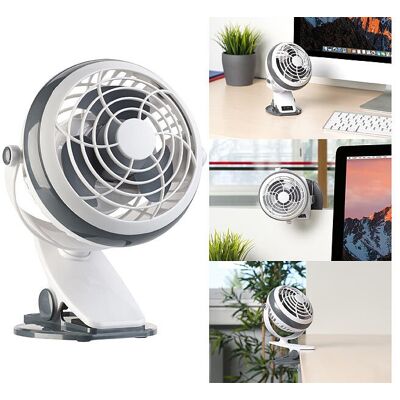 Sichler Haushaltsgeräte Mini Ventilateur Usb Et Piles Ø 12,7 Cm Avec Pince De Fixation - Sichler Hausha - Publicité Sichler Haushaltsgeräte Mini Ventilateur Usb Et Piles Ø 12,7 Cm Avec Pince De Fixation - Sichler Hausha - Publicité