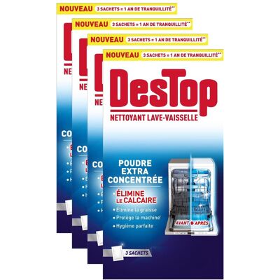 Lot de 4 Nettoyants Lave-Vaisselle - 3 Sachets - Publicité Lot de 4 Nettoyants Lave-Vaisselle - 3 Sachets - Publicité