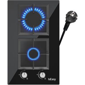 Iseasy Table De Cuisson Encastrable Gaz 30cm 3700w 2 Feux Gaz Noir - Publicité Iseasy Table De Cuisson Encastrable Gaz 30cm 3700w 2 Feux Gaz Noir - Publicité