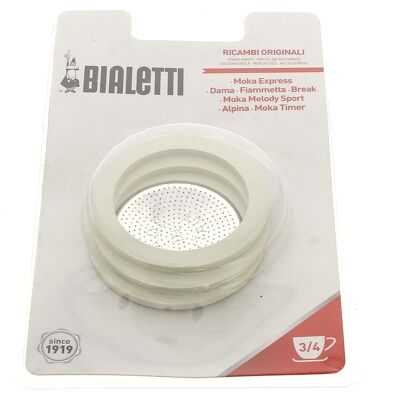 Filtre Bialetti Moka - 3 joints et tasses - Compatible avec Dama, Break, Moka Easy - Publicité Filtre Bialetti Moka - 3 joints et tasses - Compatible avec Dama, Break, Moka Easy - Publicité
